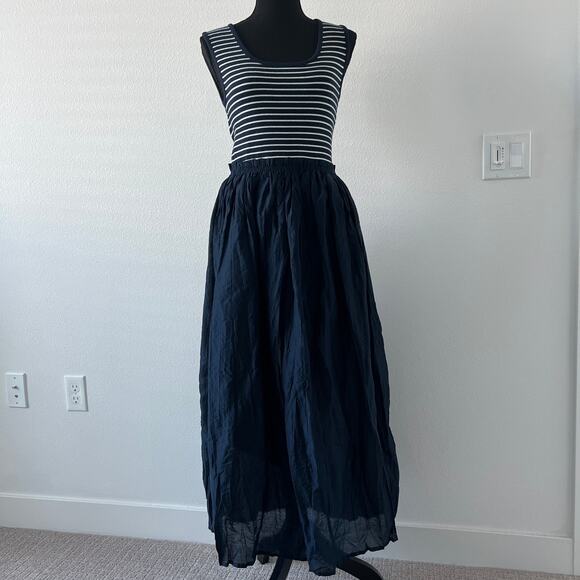 J Crew Gathered Waist Mixy Dress In Stripe Small - Picture 1 of 13